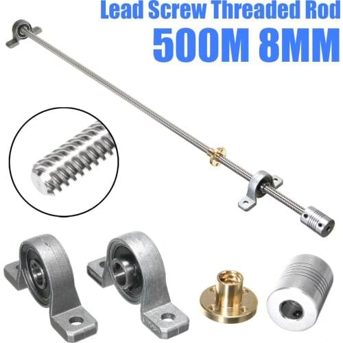 New 3D Printer T8 Trapezoidal Lead Screw Rod Nut Coupling Shaft Bearing Mount Set Replacement Bearing Connector for 3D Printer