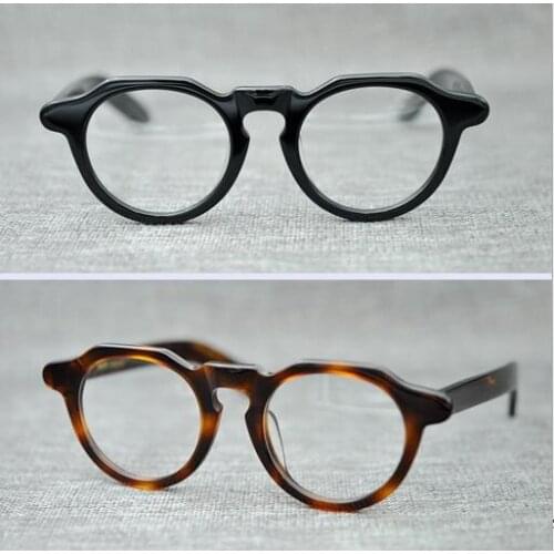 LKK Hand-made retro polygonal circular plate glass frame plain myopic glasses frame decoration frame woman glasses