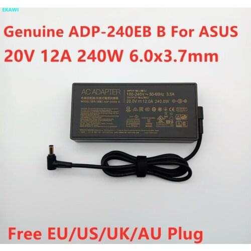 Genuine ADP-240EB B 20V 12A 240W 6.0x3.7mm AC Power Adapter For ASUS ROG 15 GX550LXS RTX2080 UX582LR Laptop Power Supply Charger
