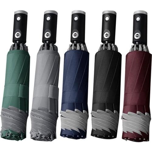 Portable Folding Waterproof Reflective Edge LED Light Sun Block Umbrella Parasol Light Sun Block Umbrella Parasol Umbrella Umbre