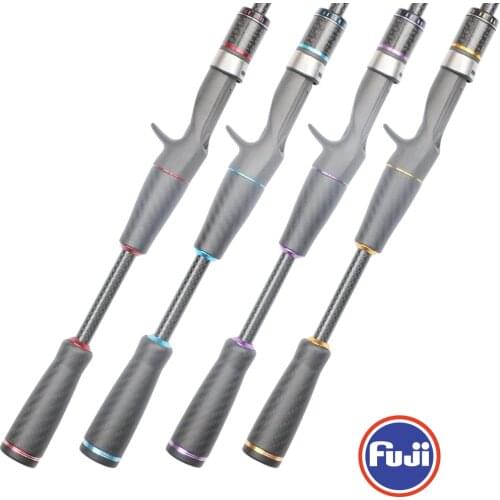 Pro Bomesh 1Set Fuji ECS 16 Reel Seat 4Axis Locking Nut Carbon Fiber Split Grip Casting Handle Kit DIY Fishing Rod Accessory