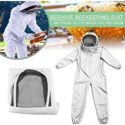 Professional Full Body Beekeeping Clothing White Keeping Suit Bee Keeper Breathable Safty Veil Hat Dress All Equipment