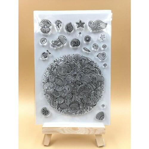 Ocean World Background Transparent Clear Silicone Stamp/Seal for DIY scrapbooking/photo album Decorative clear stamp sheets