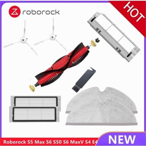 Roborock S6 Accessory Washable Filter HEPA Main/Side Brush New Mop for Roborock S5 Max S6/S6MAX S51 S55 S50&Xiaomi 1/1S