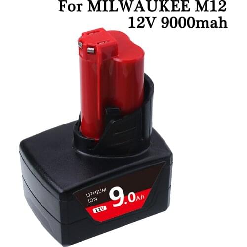 12V 9.0Ah 9000mAh Lithium-ion Replacement M12 Battery for Milwaukee Batteries power tool XC 48-11-2411 48-11-2420 L50