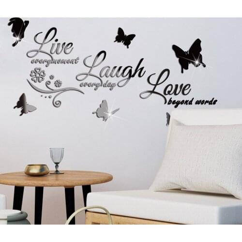 Modern Butterflies Wall Stickers English Decals Living Room Bedroom Decor Aesthetic Self Adhesive Wallpaper