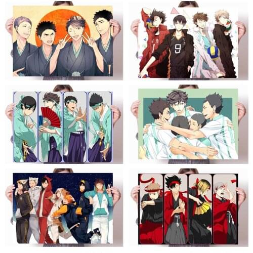 WTQ Japan Anime Haikyuu Volleyball Boy HD Retro Poster Canvas Painting Anime Posters Wall Decor Wall Art Picture Home Decor