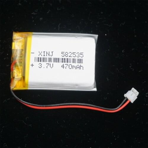 XINJ 3.7V 470mAh Li-Po Polymer Battery cell 582535 2pin JST 1.5mm plug For GPS Sat Nav DVC Camera Driving recorder mp4 Lights
