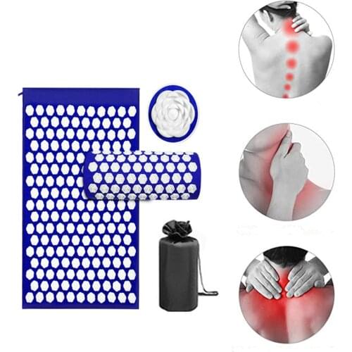 Yoga Massage Cushion Acupuncture Mat Lotus Acupoint Acupressure Mat Pillow Set for Massage Wellness Relaxation Muscle