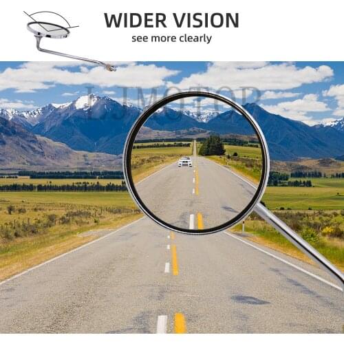 Big vision Motorcycle Rear View Mirror Electric Bicycle Rearview Mirrors Moped Side Mirror 8mm/10mm Motorcycl Round White glass