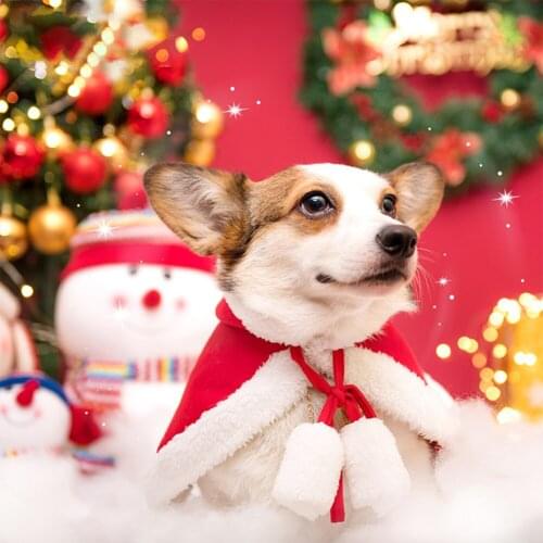 Christmas Pet Clothes for Dogs Xmas Santa Cat Costume Winter Warm Cat Coat Jacket Fleece Puppy Hoodies Kitten Small Dog Apparel