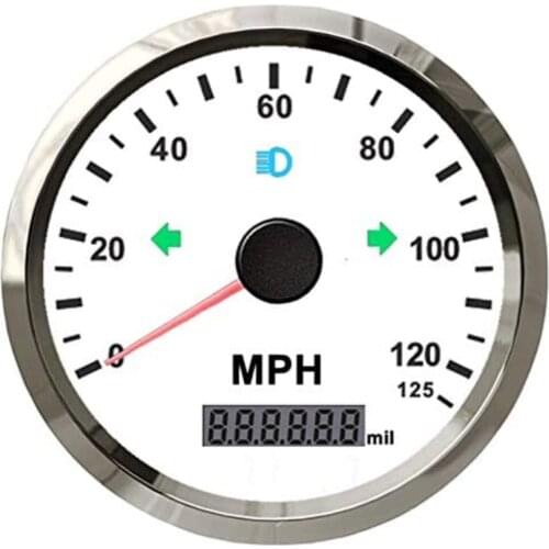 12V-24V MPH GPS Speedometer Odometer 125MPH Mileage Adjustable Overspeed Alarm for Boat Car Truck Motorcycle 85mm