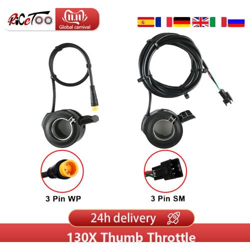 Electric Scooter Throttle WUXING 12V 24V 36V 48V 52V 60V 72V 130X Right Left Hand Thumb Electric Throttle for Ebike Accelerator