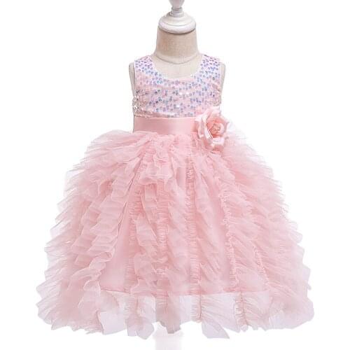 2020 Elegant Baby Girls Tutu Dress Sequin Princess Dress Toddler Girls Pageant Wedding Party Dresses For Kids Costume 1 2 5 Year