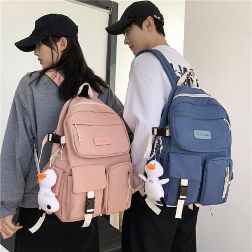 2021 new Fashion Female Bookbag Canvas Women Backpack for Teenagers Girl College Men Black School Bag Student Schoolbag Mochila