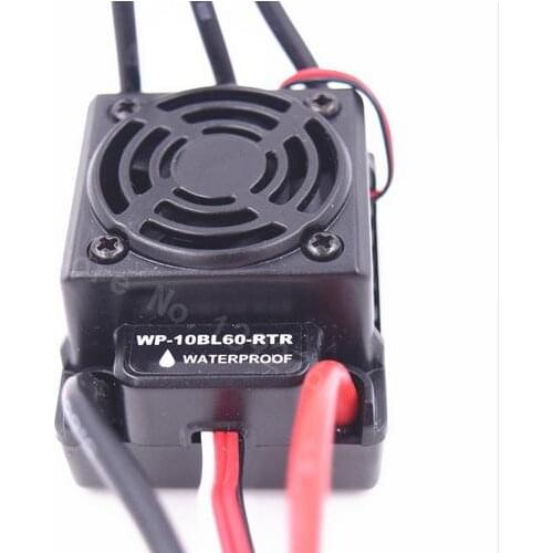 60A Waterproof Brushless ESC Speed Controller 2-3S Lipo NiMH 6V/3A Fits 3650 3660 Motor For 1/10 Remote Control Car WP10BL60-RTR