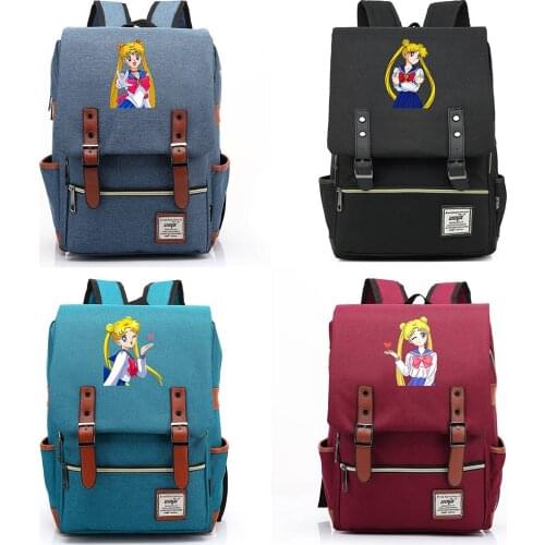 B3801 Cute Sailor Costume Pretty Girl Buckle Children School bag Teenagers Student Schoolbags Women Bagpack Men Backpack