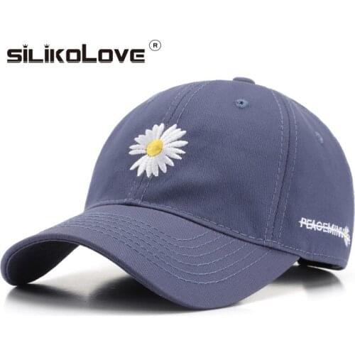 New Solid Color Outdoor Adjustable Sun Hats Wild Embroidery Little Daisy WomenS Visor Hat Cotton Baseball Caps For Men