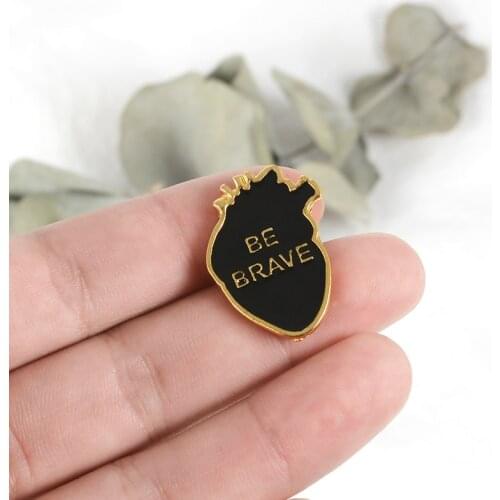 Brave Heart Pin Laepl pin Enamel pin Brooch Backpack Bag Hat Leather Jackets Accessories Human Heart Jewelry Men Women