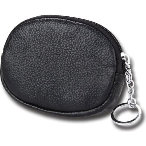Genuine Leathe Small Zipper Coin Purses Luxury Designer Fashion Credit Card Holders Brand Women Wallet Case With Key Ring