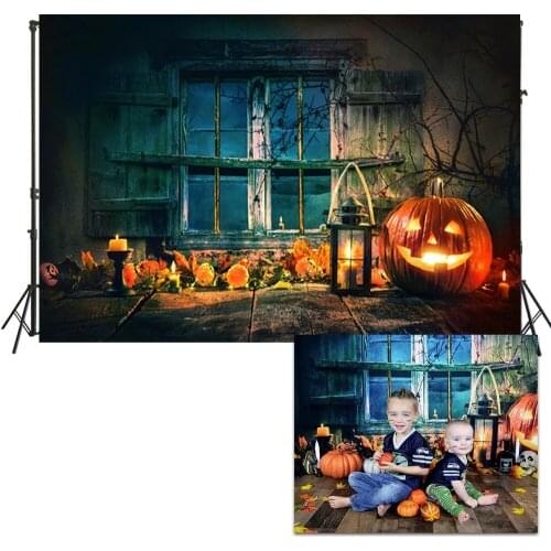 HUAYI Photo Background Halloween Day Photography Backdrops Newborns Baby Shower Child Studio Photobooth Pumpkin Backdrop XT-6070