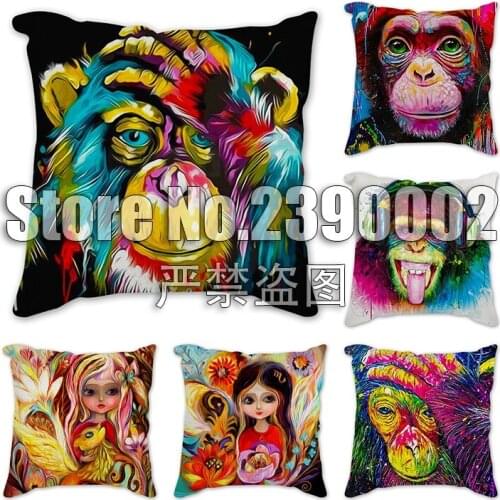 Oil painting beautiful girl Cushion Cover Living Room Pillow Cover Home Decorative Pillows Sofa Decoration Funda Cojin Farmhouse