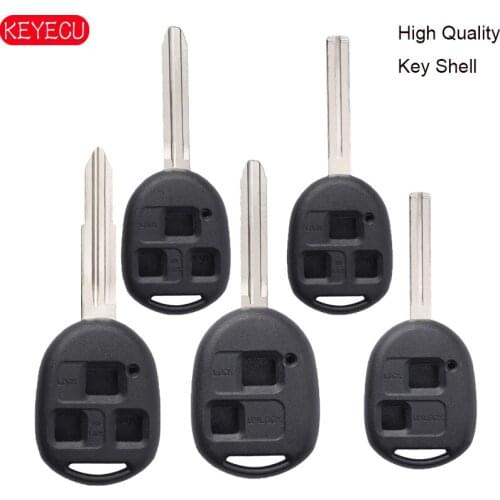KEYECU 10PCS High Quality Remote Key Shell 2 Button / 3 Button Replacement for Toyota TOY48/TOY40/TOY41/TOY43 Blade