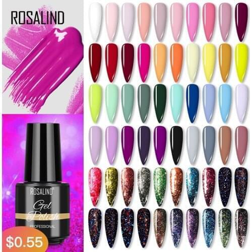 ROSALIND Nail Polish Hybrid Varnishes Diamond Luminous UV Gel All For Manicure Nail Art Design Semi Permanent Base Top Coat