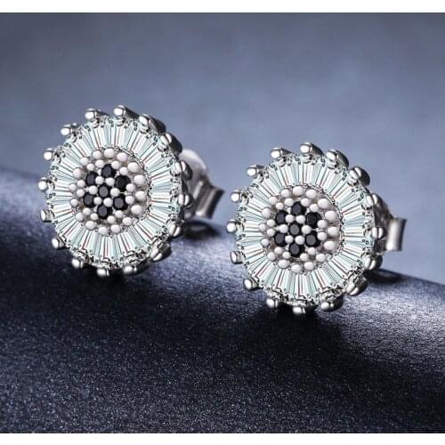 New Unique Luxury Super Flash Ladder Party S925 Jewelry Ladies Christmas Gift Engagement Wedding Earrings