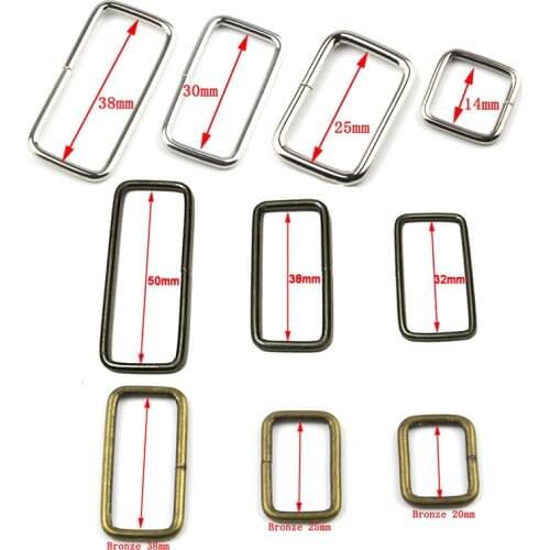 10pcs/lot Metal Adjustable Rectangle D Ring Belt Ribbon Buckle For Backpacks shoes Bag Cat Dog Collar Buckles DIY Accessories