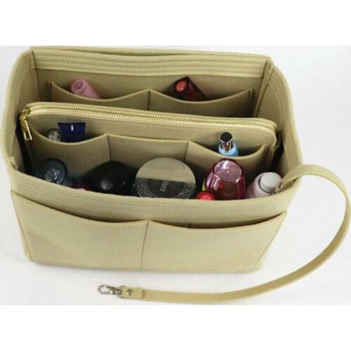 Multifunctional Felt Makeup Organizer Storage Bag Travel Jewelry Cosmetic Bag Makeup Case Toiletry Storage Organizer