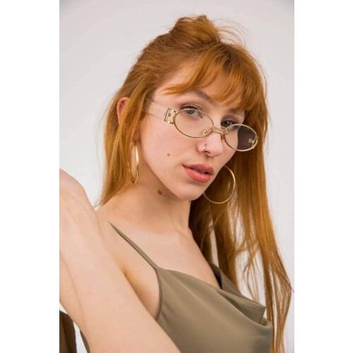 2021 New Season Vintage Elips Almond Clear Sunglasses Different Model Fashion Trend Ladies High Quality Sunglasses UV400