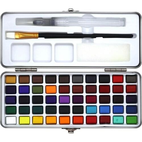 Solid Watercolor Paint Set Portable Metal Box Watercolor PigmentSuitable For Beginners Of Watercolor Painting Children For Gift