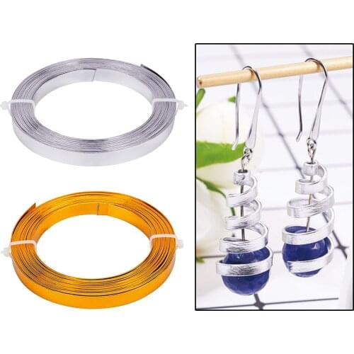 5mm Wide Aluminum Flat Wire Plain Bezel Strip Silver Golden Ring Supplies