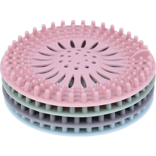 Hair Stopper Floor Drain Mat Silicone Shower Drain Covers Sink Strainer Filter for Bathroom and Kitchen