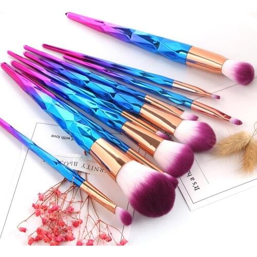 Pro Colorful Soft Makeup Brushes Set Foundation Powder Blush Eye Shadow Coutour Blending Make Up Brush Beauty Cosmetic Tool Kit