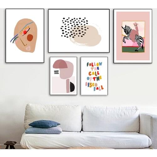 Self-adhesive Wall Stickers Painting Abstract Poster Line Face Wall Decor Wall Art Posters and Prints Home Decor Room Decor