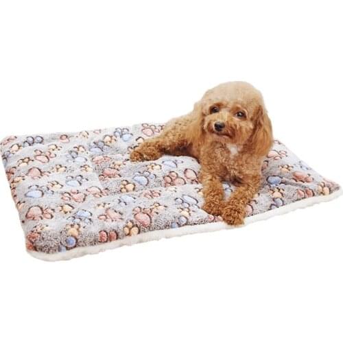 Cute Pet Bed Cushion Pad Cats Soft Cartoon Washable Warm Dogs Blanket Cushion Mattress Pet Sleeping Bed for Small Medium Dog