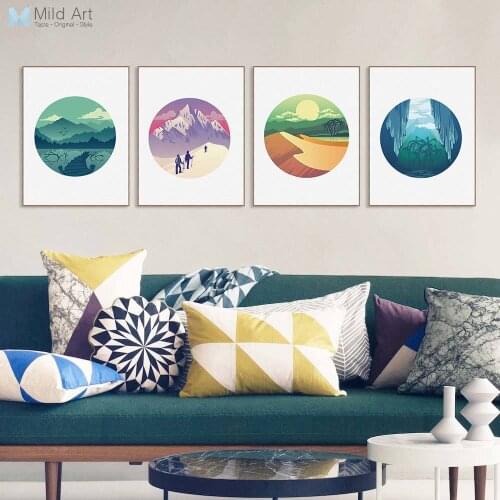 Modern Abstract Natural Adventure Hiking Mountain Travel Canvas Big A4 Art Print Poster Wall Picture Home Deco Painting Custom