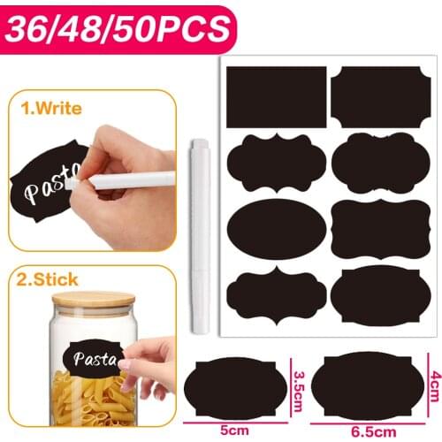 Erasable Blackboard Sticker Waterproof Chalkboard Labels Stickers for Jars Spice Kitchen Organizer Labels Reusable Bottle Tags