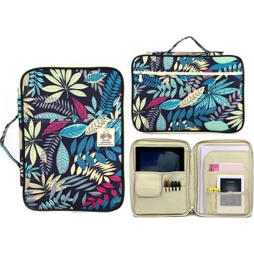 Large Canvas A4 File Folder Document Bag Multifunctional Business Briefcase Paper Storage Organizer Bag Stationery School Office