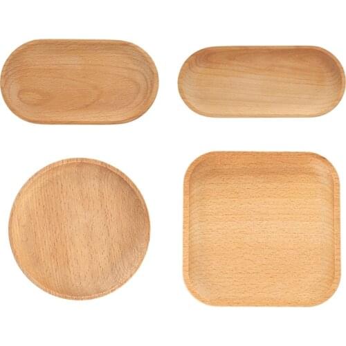 Japanese Style Food Plate Wooden Bamboo Serving Tray Tea Cup Saucer Trays Fruit Plate Storage Pallet Plate Decoration