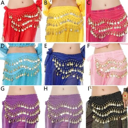 Thailand/India/Arab Dancer Skirt Women Sexy Belly Dance Hip Scarf Wrap Belt Dancer Skirt Female Show Costume Sequins Tassels New