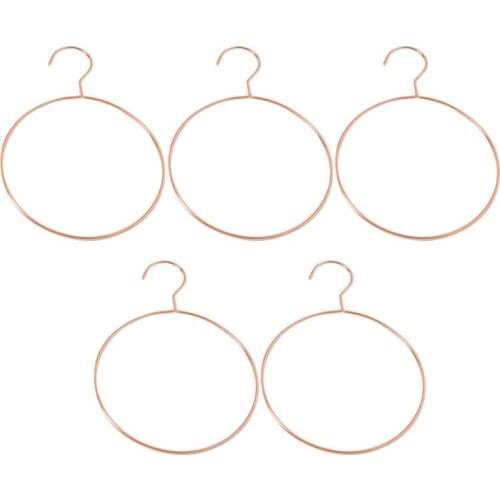 5pcs Wardrobe Hangers Clothes Hanging Racks Round Clothes Hangers Iron Round Hangers Creative Scarf Hangers Metal Round Hanger