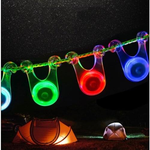 Waterproof LED Tent String Rope Guard Hanging Lights Mini Flashlight Outdoor Camping Warning Safety Lamp Emergency Camp Light