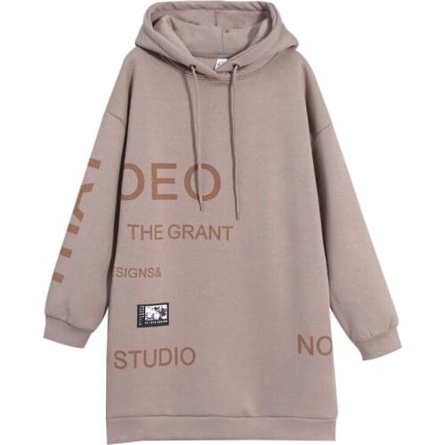 OUMENGKA 2021 Autumn Winter New Oversize Long Hoodies Women Hooded Cotton Thicken Warm Loose Hoodie Women Sweatshirts Lady S-4XL