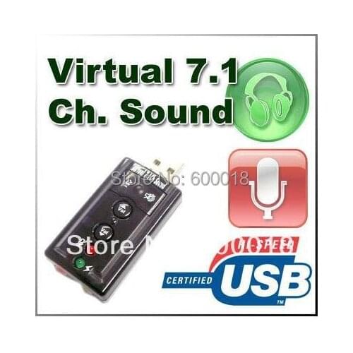 Free shipping with track number USB to 3D AUDIO SOUND CARD ADAPTER VIRTUAL 7.1 ch
