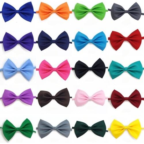 100pcs/lot Mix Colors Wholesale Pet Grooming Accessories Rabbit Cat Dog Bow Tie Adjustable Bowtie Multicolor Polyester
