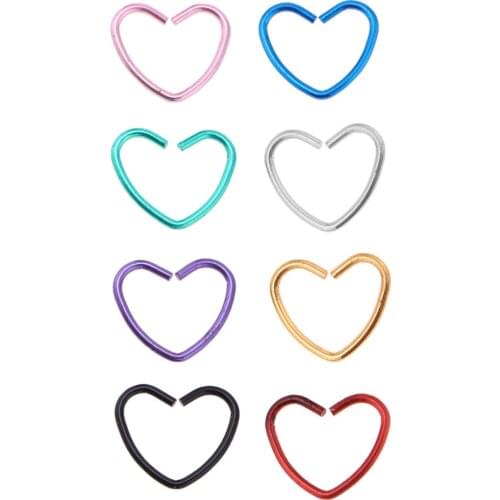 16pcs Stainless Steel Hinged Segment Hoop Septum Nose Piercing