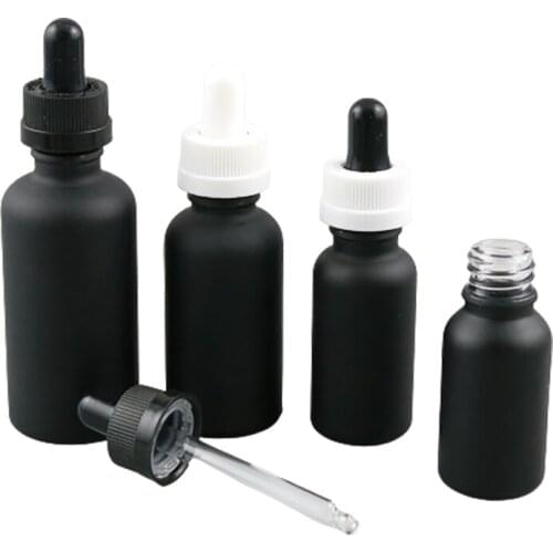 30ml Matt black Glass dropper Vial Containers 1oz black fancy glass piepette dropper bottles 50ml 20ml 15m 10ml 5ml